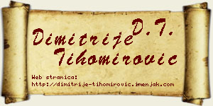 Dimitrije Tihomirović vizit kartica
